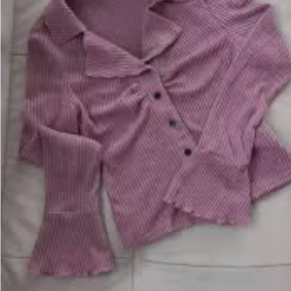 Free gift with any purchase or trade Pink Striped Button-Up Top